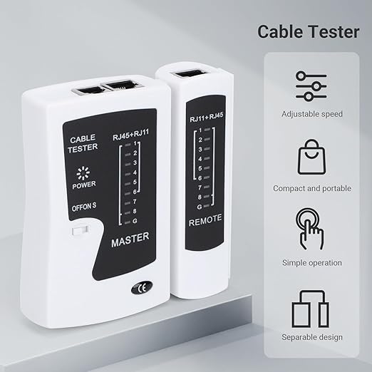 RJ45 Cable Tester Network Cable Tester Ethernet Wire Test Tool for LAN Phone RJ45 RJ11 RJ12 Cat5 Cat5e Cat6 Cat6a Cat7 UTP/Shield Cable