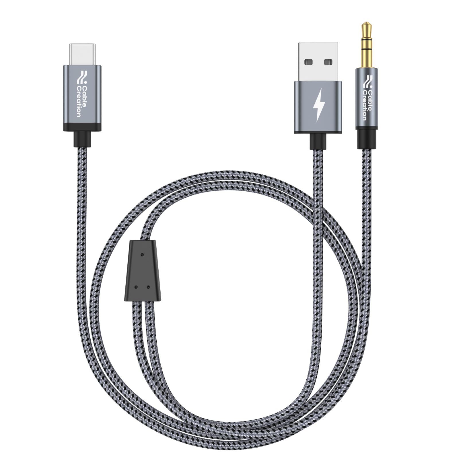 CableCreation USB C to 3.5mm Audio Cable with USB Charging Car Aux Cable
