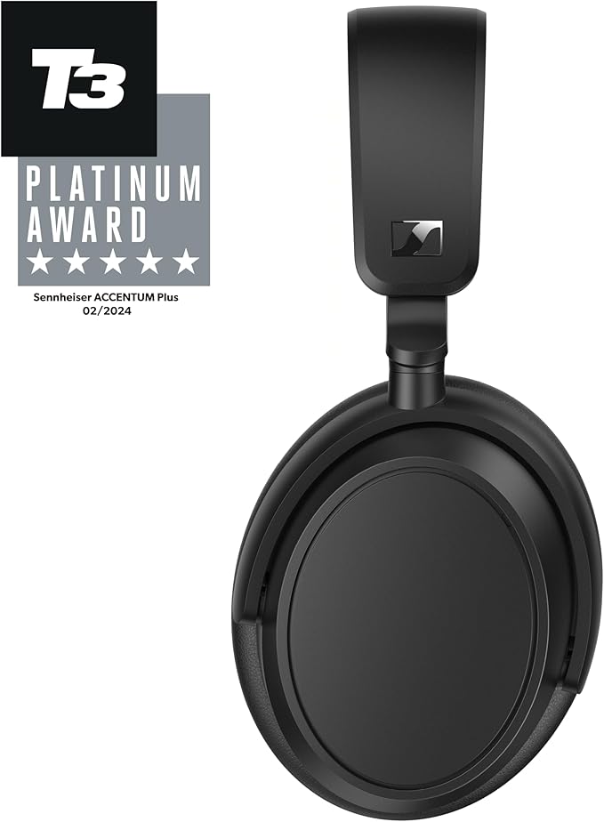 Sennheiser ACCENTUM Plus - Wireless Bluetooth Headphones, Quick-Charge Feature, 50-Hr Battery Playtime, Adaptive Hybrid ANC, Black