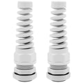 Strain Relief Cord Connector,LISTENJIALE 2Pcs NPT 1/2" Waterproof Cable Gland Flex Spiral Strain Relief Adjustable 6-12mm Cable Connector Nylon Joint with Gaskets(Grey)