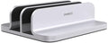 Double Aluminum Laptop Vertical Stand Organizer, Sturdy Notebook Computer Holder Stand Compatible with New Liquid Retina XDR Apple MacBook Air/Pro, Mac mini, Apple TV and iPad Pro - Silver