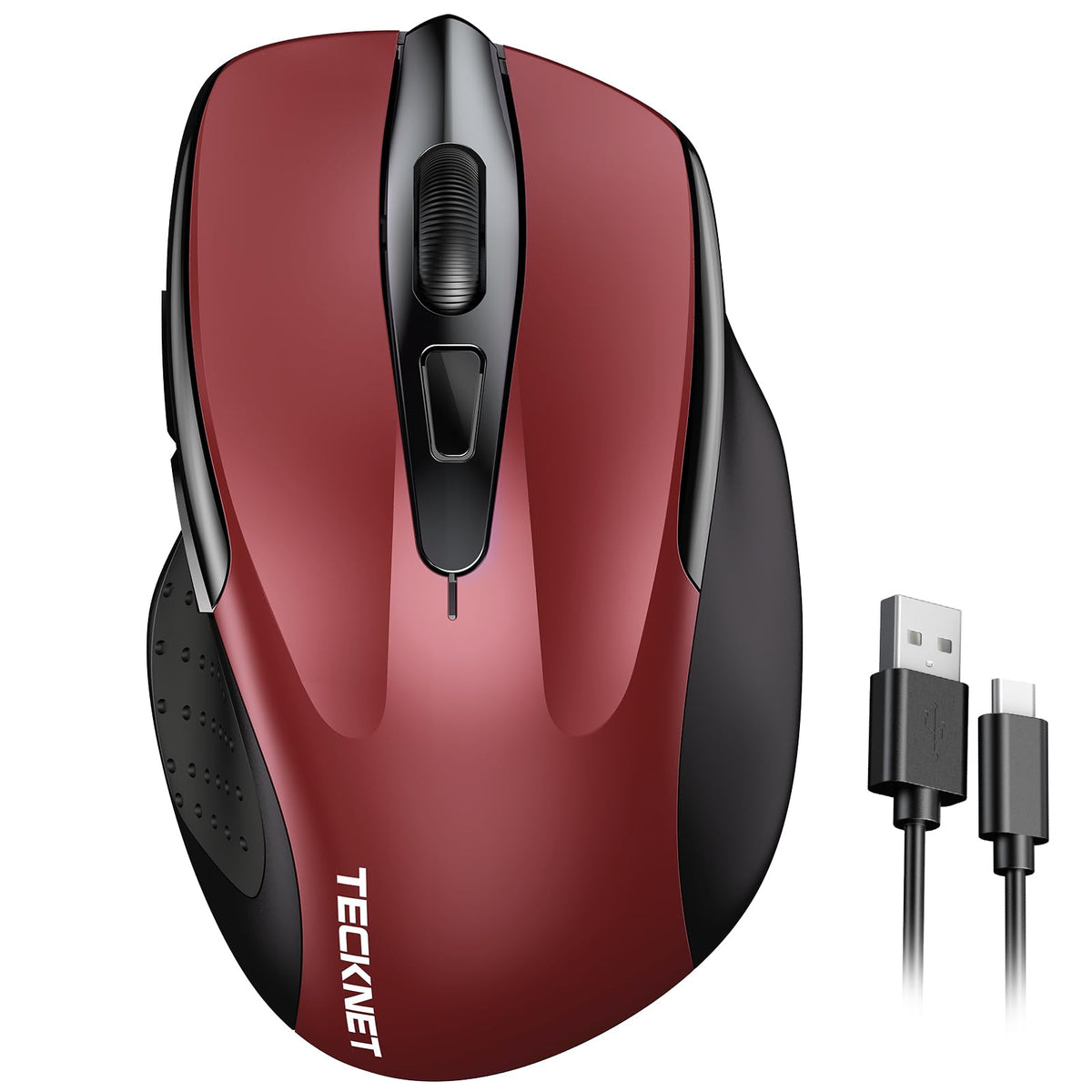 TECKNET Wireless Mouse Rechargeable, 2.4G Computer Mice with USB-A Receiver