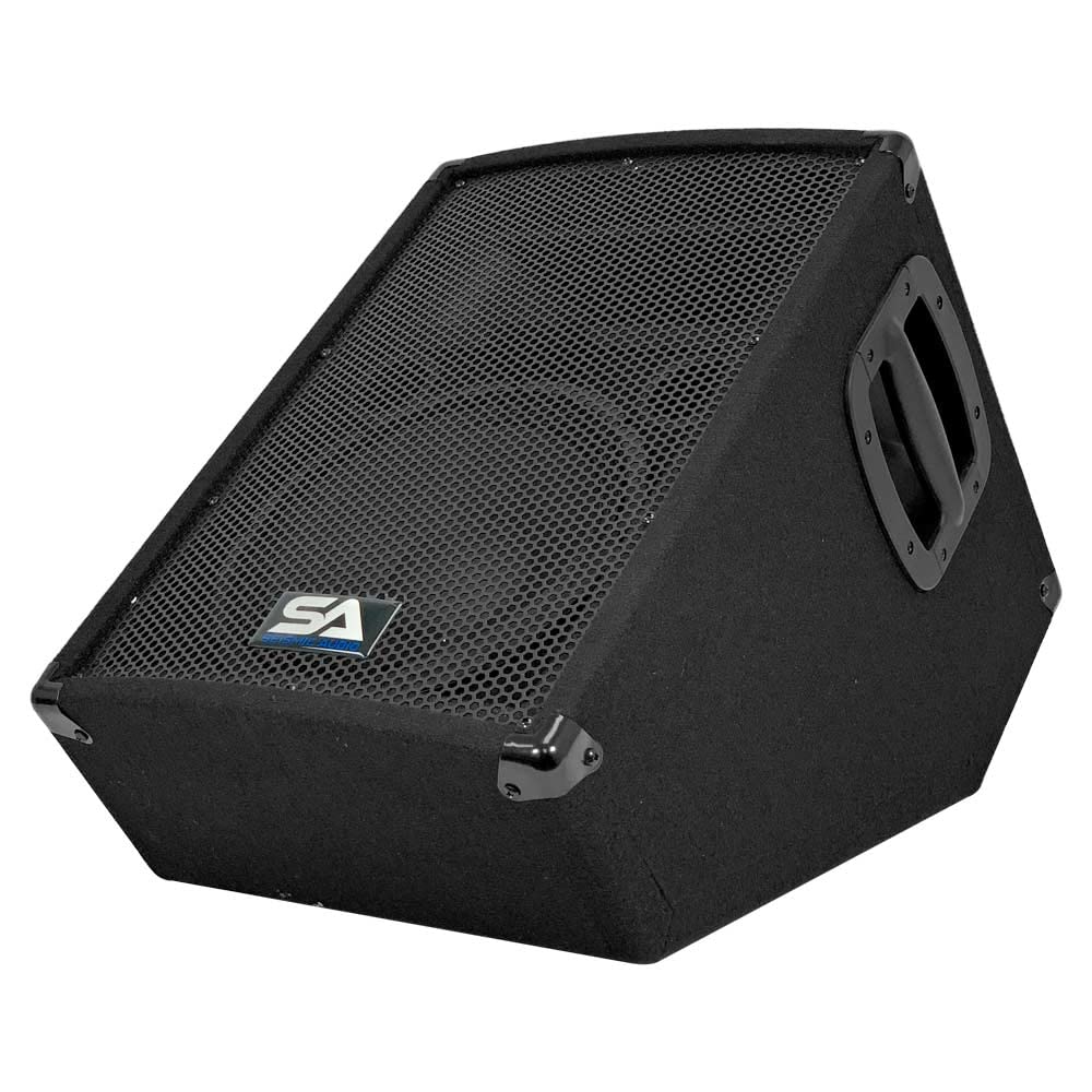Seismic Audio - SA-10MT-PW-Pair - Pair of Powered 2-Way 10" Floor / Stage Monitor Wedge Style with Titanium Horns