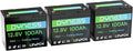 12V 100Ah Mini LiFePO4 Battery 3 Pack Group 24, 12 Volt Deep Cycle Lithium Battery with 100A BMS, Low-Temp Protection & 10 Years Lifespan for RV, Boat, Trolling Motor, Solar Off-Grid, Golf Cart