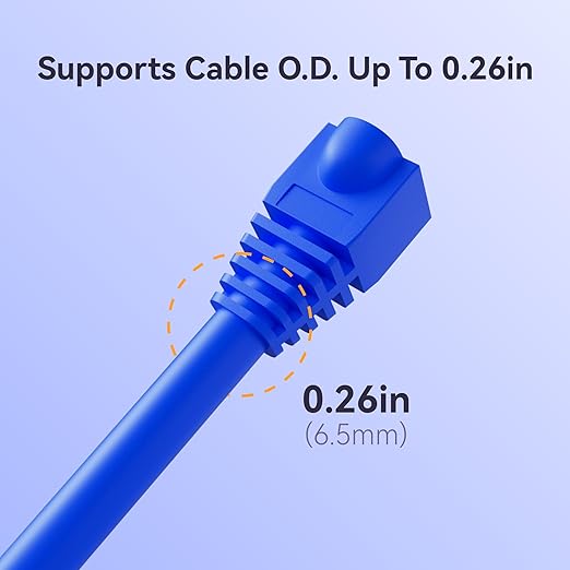 CableGeeker 100-Pack Cat6 / Cat5e RJ45 Strain Relief Boots, RJ45 Boot, Cat 6 Boot, Cat6 Ethernet Boots, Suitable for 6.5mm(0.26in) Ethernet Cables (Round-Press White)