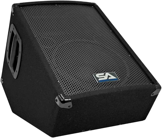 Seismic Audio - SA-10MT-PW-Pair - Pair of Powered 2-Way 10" Floor / Stage Monitor Wedge Style with Titanium Horns