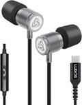 LUDOS Ultra USB C Headphones for iPhone 16 15 Pro Max Plus iPad Pro, 5 Years Warranty, Magnetic USB-C Earbuds for Samsung Galaxy S24 S23 Ultra S22 S21 FE S20 A55 A54 A53, USB Type C Earphones - Grey