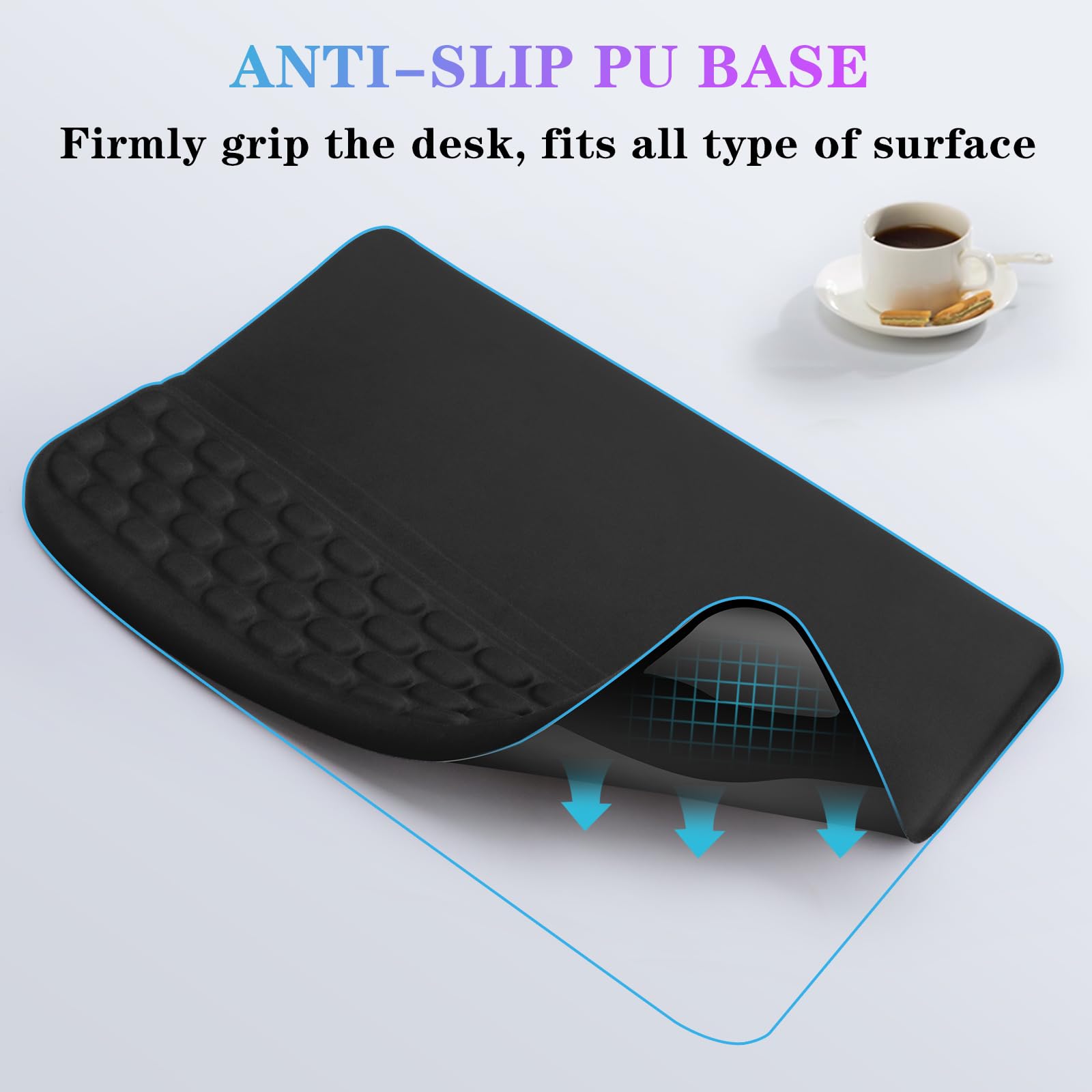 Ergonomic Computer Keyboard Stand with Wrist Rest Support Pad, 02-Black