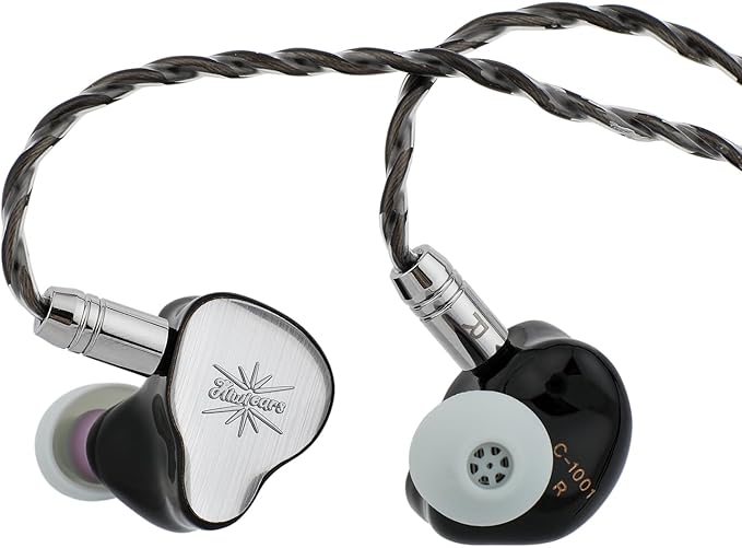 Linsoul Kiwi Ears KE4 in Ear Monitor, 2DD+2BA Hybrid Earphone, Gaming Earbuds, HiFi Wired IEM, with Detachable IEM Cable for Musician Audiophile (Silver)
