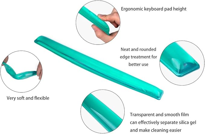 Silicone Gel Keyboard Wrist Rest Set Plus - ABRONDA Keyboard & Mouse Wrist Support Pad Office, Computer, Laptop, Mac - Durable, Comfortable and Pain Relief- Green Set