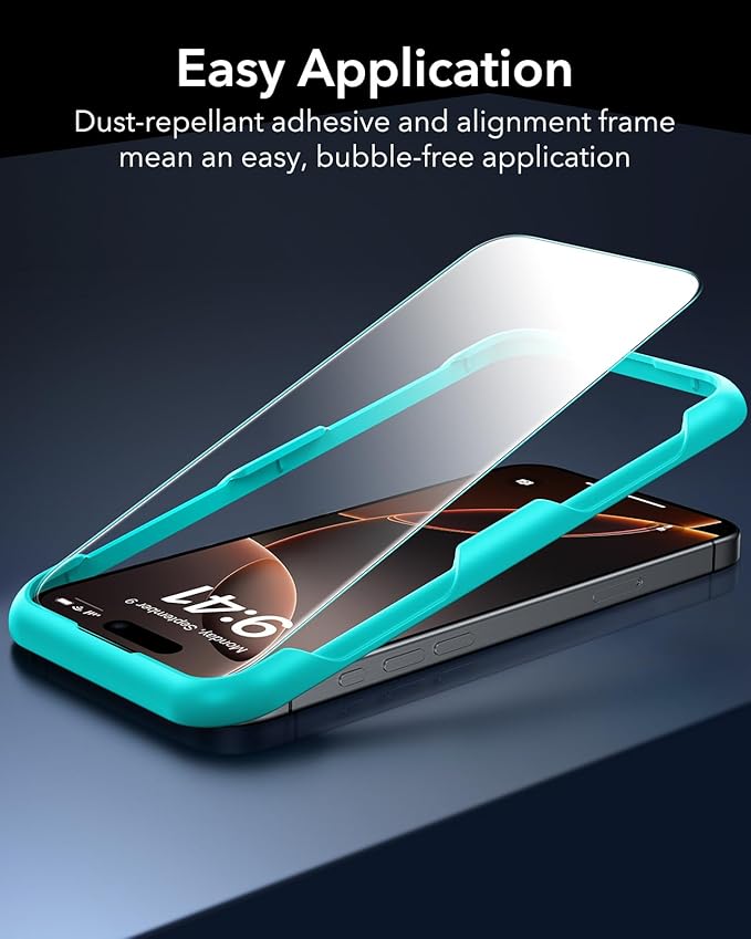 ESR 3 Pack for iPhone 16 Pro Max Screen Protector, [9H Hardness] [Military Grade Shatterproof] Tempered Glass Film with Easy Installation Tool, HD Clear, Scratch Resistant