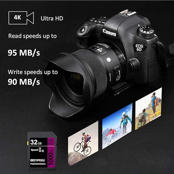 Professional 32GB Class 10 U3 Memory Card - Compatible with Computers, Cameras & Camcorders - Up to 95MB/s Read Speed - Purple/Black