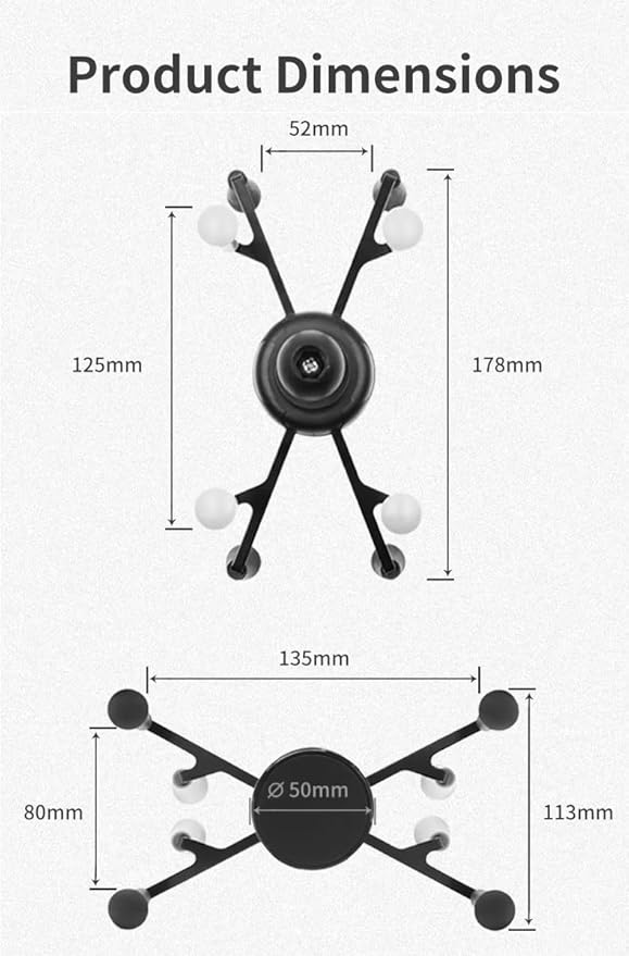 Strg Handlebar Tablet Mount with Rail Base for Rails 1.12'' to 1.50'' in Diameter for 6" Tablets, Motorcycle Tablet Holder for Bike Motorcycle Handlebar ATV/UTV and More Rails
