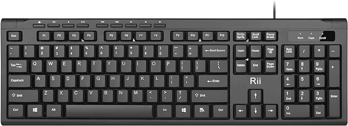 Rii RK907 Ultra-Slim Compact USB Wired Keyboard for Mac and PC,Windows 10/8 / 7 / Vista/XP (Black) (10PCS)