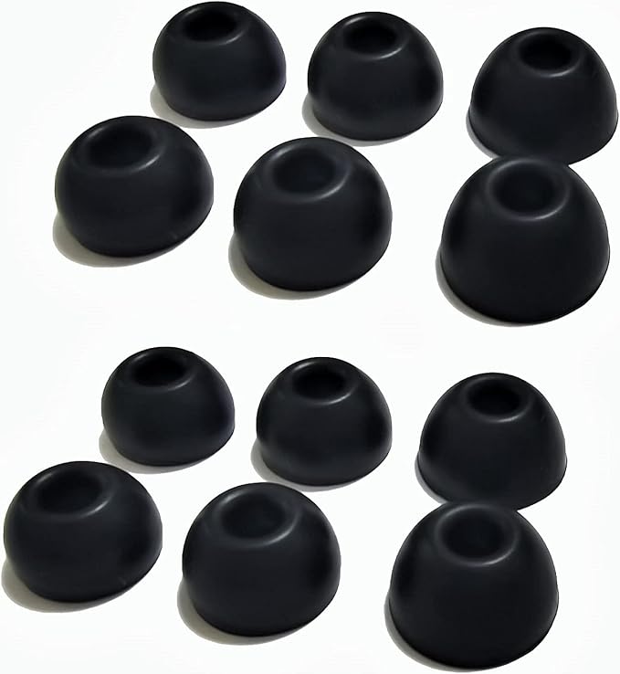 Silicone Ear Tips for Beats Fit Pro/Beats Studio Buds Tips Replacement Ear Tips for Beats Earbuds 6 Pairs LMS (Black)