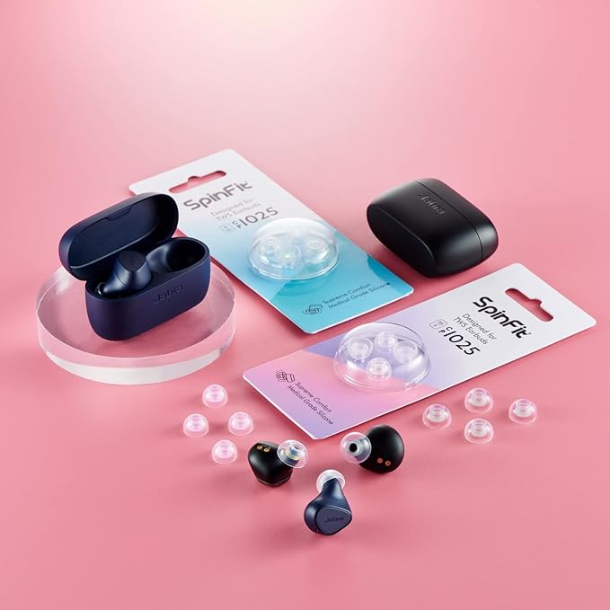 SpinFit CP1025- ML/M- Medical Grade Silicone Patented Ear Tips, Secure Fit and Supreme Comfort Fits MTW3, Galaxy Buds 2, Soundcore Space A40 & More (2 Pairs) (for Nozzle Diameter from 4-5.5mm)