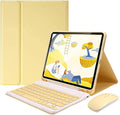 AnMengXinLing Keyboard Case for iPad mini 7th(A17 Pro) 2024/Mini 6th Generation with Mouse,Case for iPad mini7/mini6 with Detachable Wireless Keyboard Pencil Holder Slim Smart Cover, Yellow
