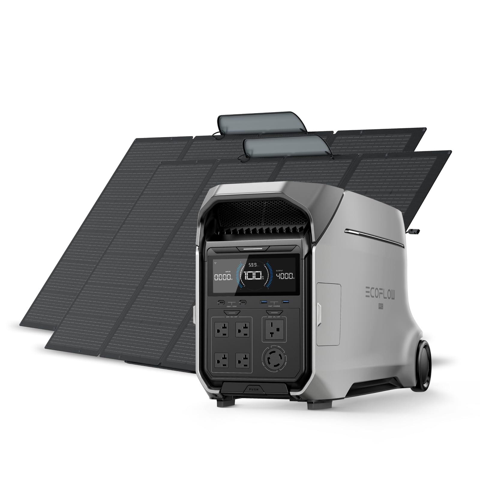 EF ECOFLOW DELTA Pro 3 Solar Generator 4096Wh with 2X400W Solar Panels