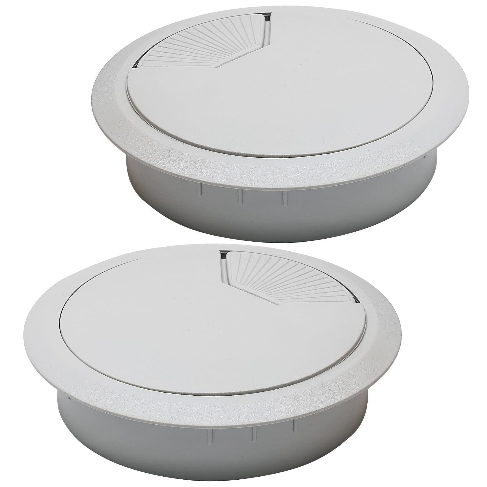 Desk Grommet 3-1/8" (80 mm), Desk Cord Hole Cover, Light Grey 2 Pcs