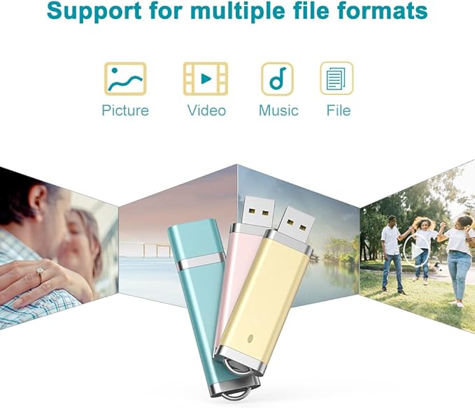KEXIN 10 Pack 64GB Flash Drives - USB Thumb Drive, 64GB, Colorful