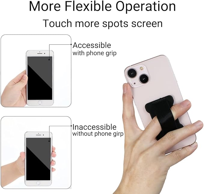Universal Phone Grip for Smartphones - Phone Holder for Hand for Back of Phone - Wireless Charging Compatible (Green) - 2Pack