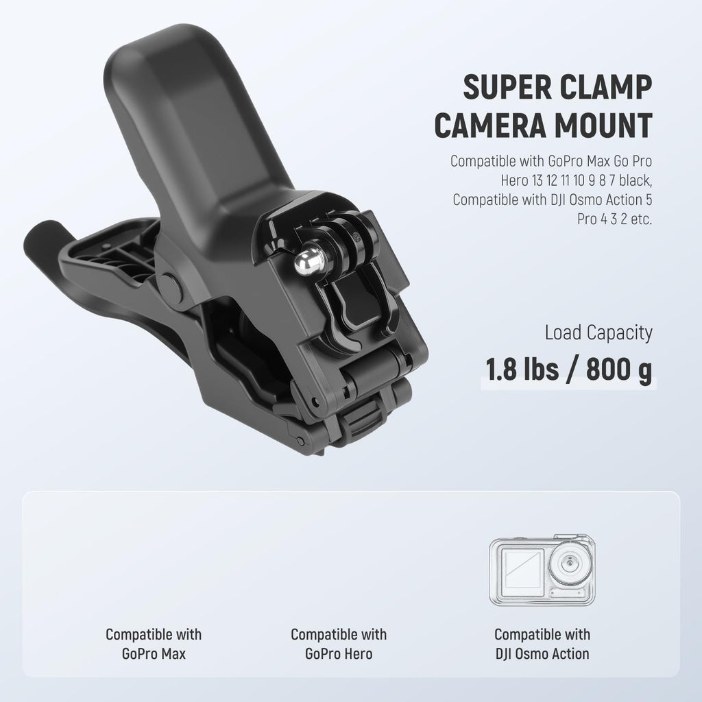 NEEWER Flexible Clamp Mount Compatible with GoPro DJI Action Cameras, GP-80