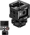 3 Port Cold Shoe Mount with 1/4"-20 Thread for Camera Cage Flash LED Monitor Microphone etc., Aluminum Camera Triple Cold Shoe Extension Bracket Compatible with Nikon, Canon, Sony..DSLR/SLR