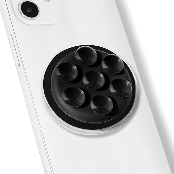 Magnetic Silicone Suction Cup Phone Mount with Hands-Free Stand - Perfect for Selfies, Videos, Durable, Secure Grip, One-Touch Holding, Lightweight, Sleek Design (Black)