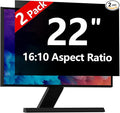 【2-Pack】 22 Inch Computer Privacy Screen for 16:9 Monitors with Anti-Spy Anti-Glare Filter, Blue Light Blocking & Eye Protection, Removable Anti-Scratch HD Clarity Screen Protector