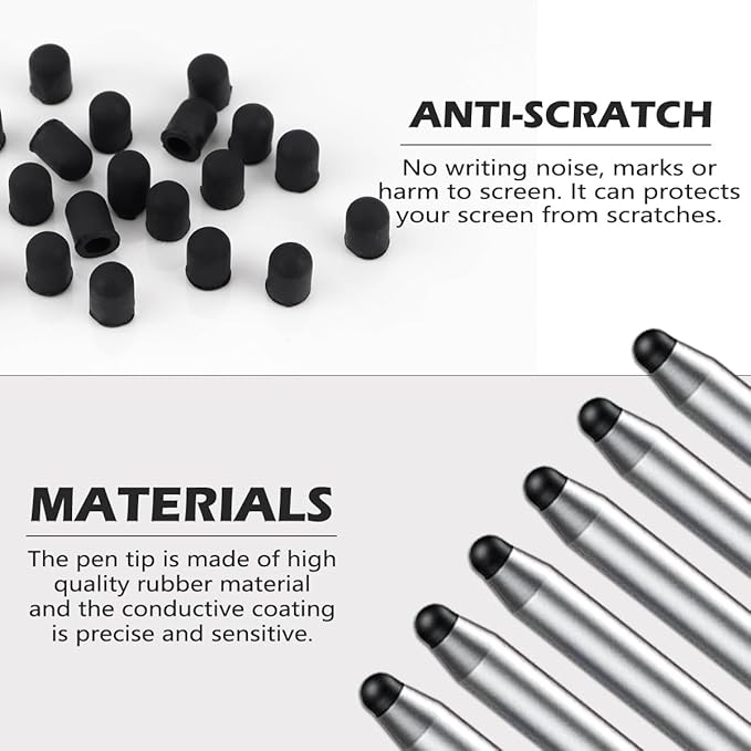 20 Pieces Replacement Tips Touch Screen Pens Tips Silicone Rubber for Touch Pen (Outer Diameter 6mm, Inner Diameter 4mm)