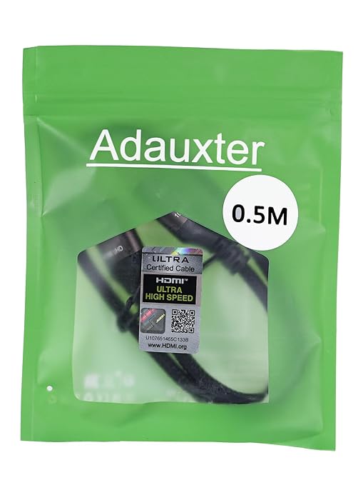 Certified 10K 8K HDMI 2.1 Cable 1.64 FT, 48Gbps Ultra High Speed HDMI Cable with Ethernet 4K 240Hz 165Hz 144Hz 120Hz 8K60Hz eARC HDCP2.3 HDR10+ PC Laptop TV Monitor Projector