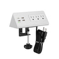 Nightstand Edge Mount Power Strip with USB-C Ports Tabletop Surge Protector Desk Clamp Power Sockets with 3 AC Outlets &4 Fast Charging USB Ports for Home Office Hotel and Dormitory