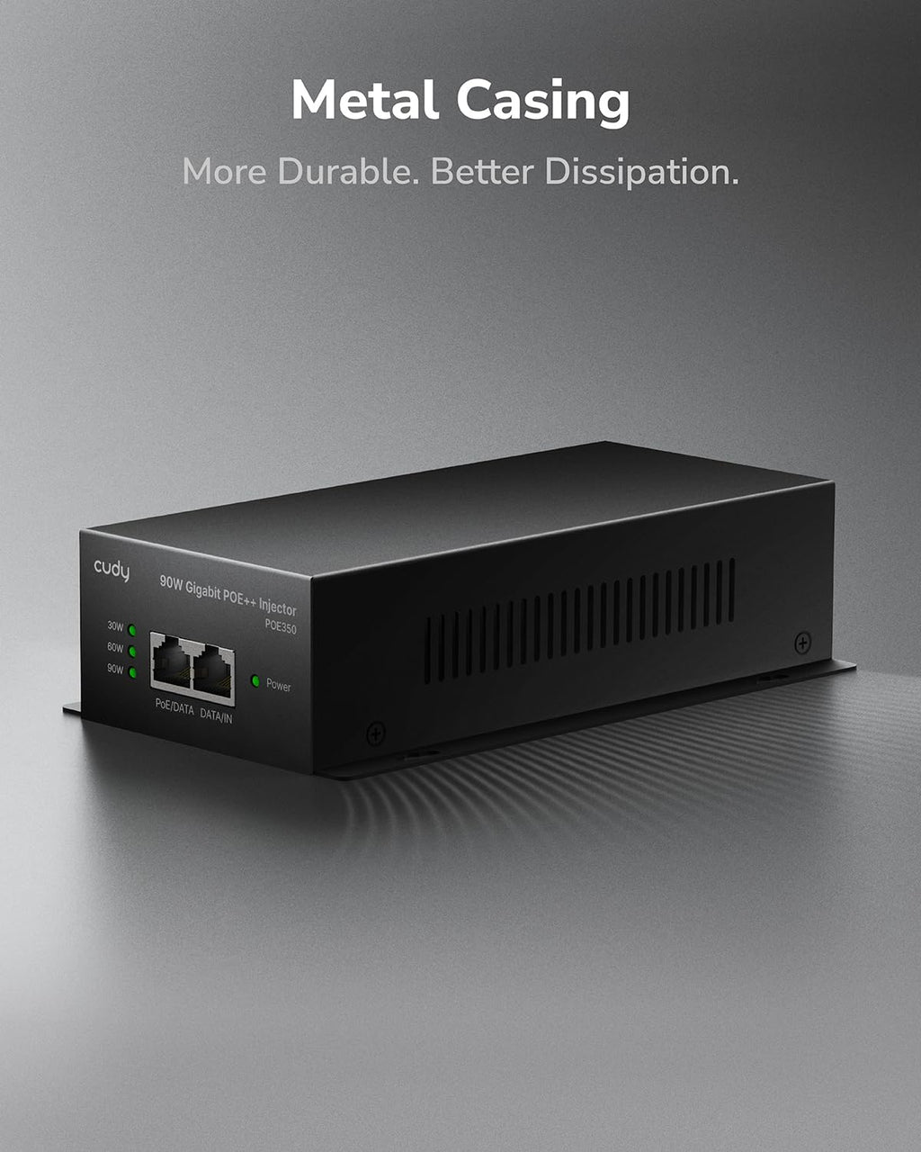 Cudy 90W Gigabit PoE++ Injector, 802.3bt/at/af, 4-Pair, Metal, POE350
