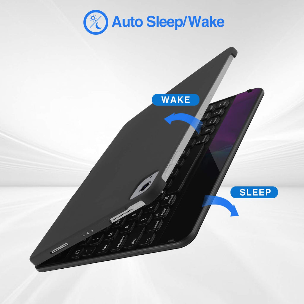 ProCase 360°Swivel Wireless Keyboard Case for iPad Air/Pro 11"/10.9", Black