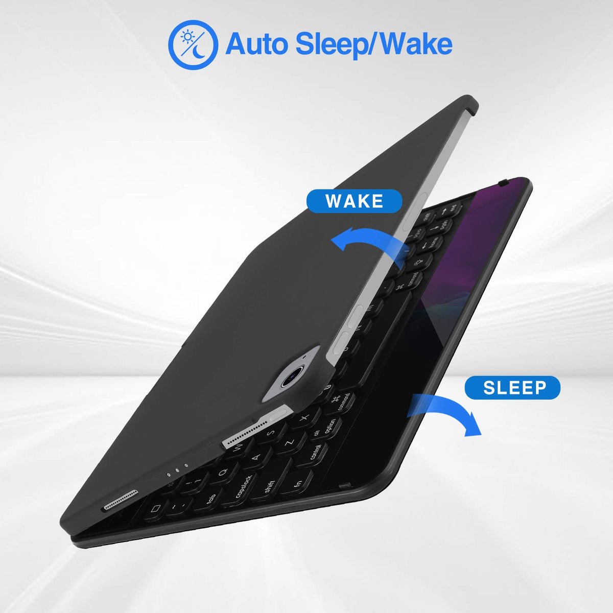 ProCase 360°Swivel Wireless Keyboard Case for iPad Air/Pro 11"/10.9", Black