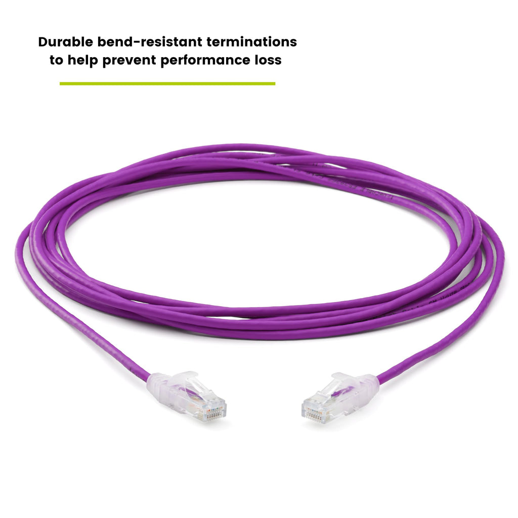 TRUECABLE Cat6 Component Rated Patch Cable, Unshielded (U/UTP), 14ft, Purple, 28AWG Stranded Pure Copper, Snagless 10G High-Speed Ethernet Cable, PoE++ 4PPoE 100W, UL Listed, RoHS-3, 1 Pack