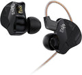 CCZ NC01 Gospel Gaming Earbuds, Stereo Sound in Ear Monitor Headphones Wired, Customized Dual Magnetic DD IEMS Earphone with Detachable Tangle-Free Cable PC Cavity for Computer(without mic,Dark Black)