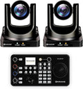 AVKANS 30X NDI PTZ Camera Kits - 2pcs 30X NDI Camera with 1pcs IP Joystick Controller Package for Church Live Streaming Video Production（2X AV-CM30-NDI and 1x AV-Joy-IP）