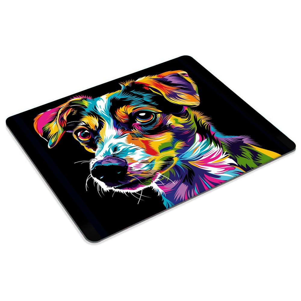Square Mouse Pad Colorful Dog Portrait-5,Gaming Mouse Pads for Desk,Soft Computer Waterproof Non-Slip Mouse Mat
