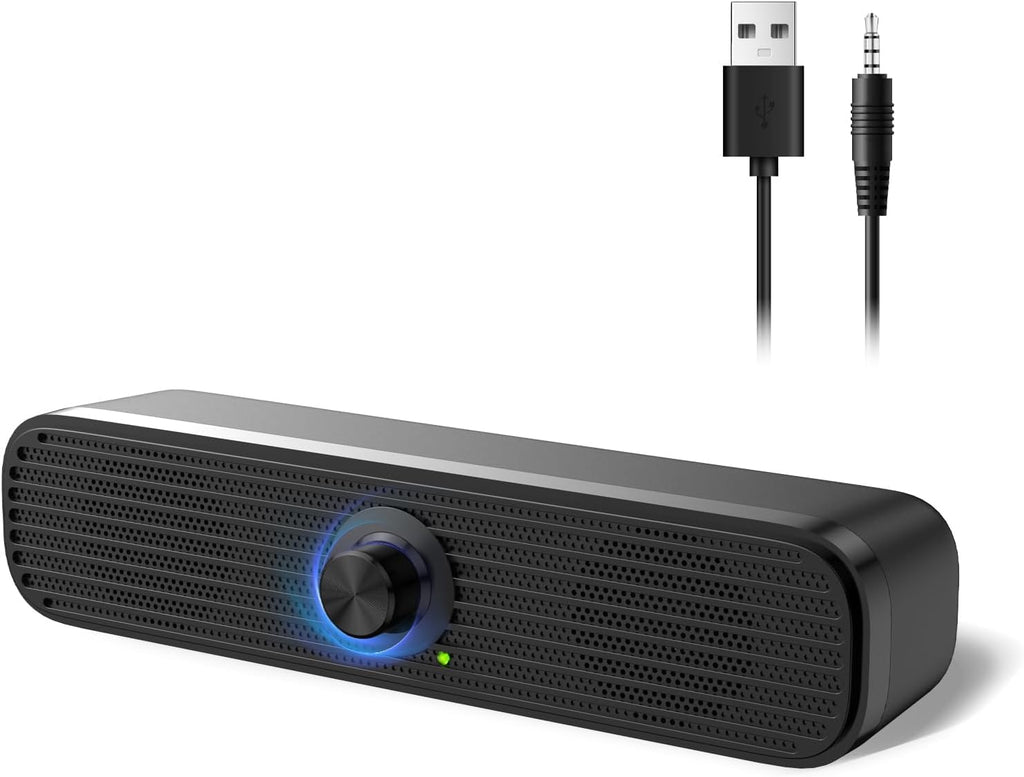 1Mii 3.5mm Computer Speakers for Desktop Laptop Tablet with Volume Control