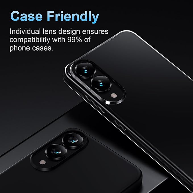 Korecase for Samsung Galaxy S25 Edge Camera Lens Protector, 9H Tempered Glass Anti Scratch Camera Screen Protector Shockproof Film Shcokproof Metal Ring Lens Protecor for Galaxy S25 Edge,Black