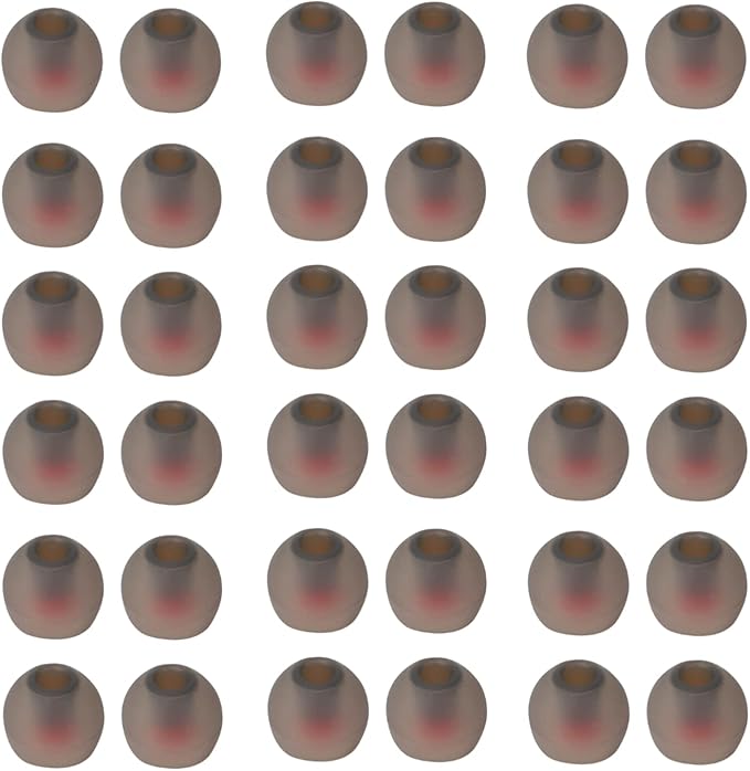 36 Pieces Large Earbud Tips Soft and Comfortable Ear Bud Replacement Pieces Silicone Fit Most in-Ear Headphones，Inner Hole 3.8mm -5.5mm，Black and Red Replacement Earbuds Silicone Tips