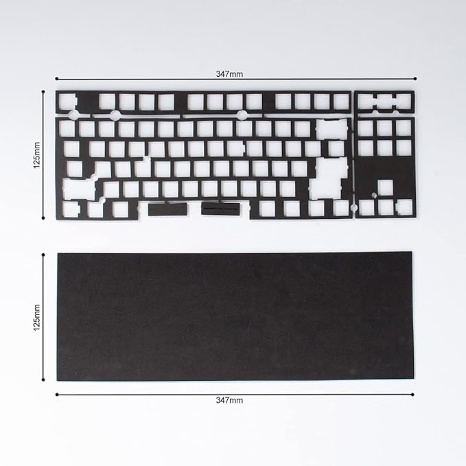Mintcaps 2-Piece Keyboard Sound Dampening Set - 87 Layout Silencer Pad Gasket EVA Foam for Mechanical Keyboard Switches