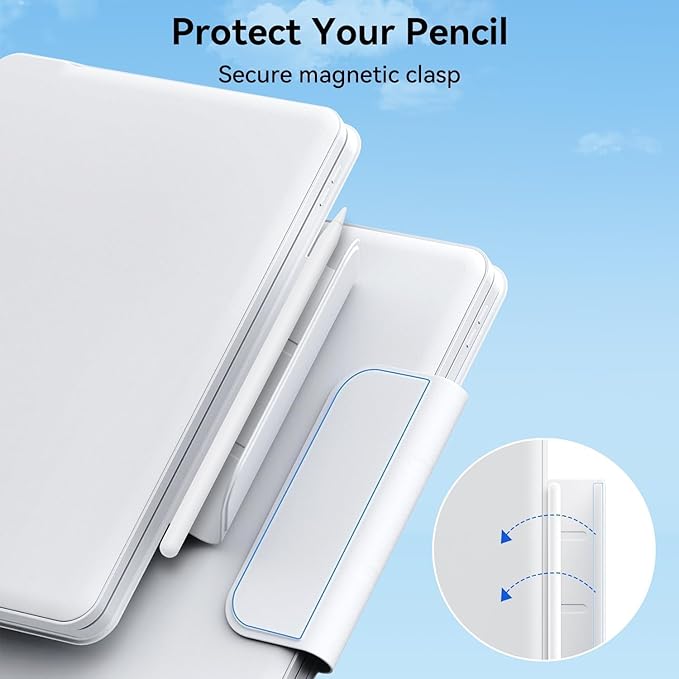 for iPad 9th Generation Case with Keyboard,Magic Style Keyboard Case for iPad 9th/8th/7th Gen 10.2 inch - Floating Cantilever Magnetic Stand Multi-Touch Trackpad (White)