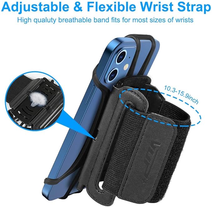 VUP Wristband Phone Holder, 360° Rotatable Forearm Armband for iPhone Samsung, Fits All 4-6.9 Inch Smartphones (Pack of 10)
