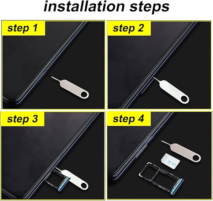 4 Pcs SIM Card Removal Openning Tool Tray Eject Pins Needle Opener Ejector Compatible with All iPhone Apple iPad HTC Samsung Galaxy Cell Phone Smartphone Watchchain Link Remover (Style C)