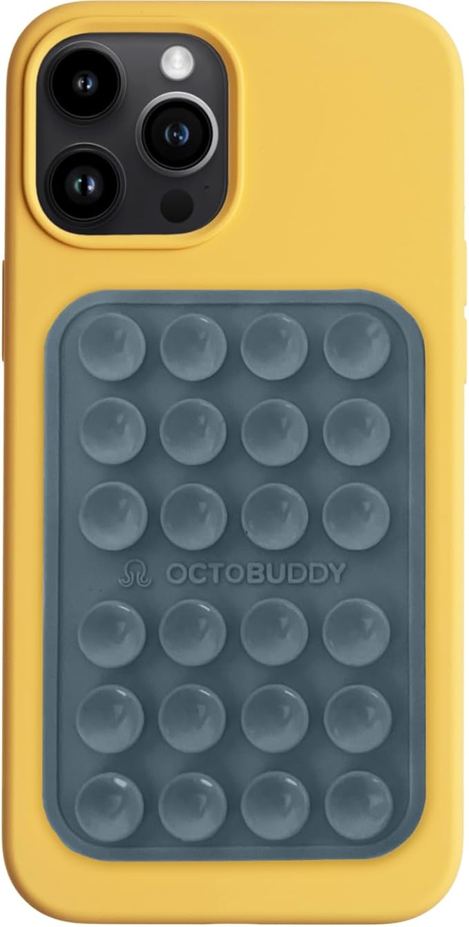 OCTOBUDDY Classic MAX - Silicone Suction Phone Case Adhesive Mount - Hands-Free, Strong Grip Holder for Selfies and Videos - iPhone and Android Compatible - 2.6″ x 3.9″