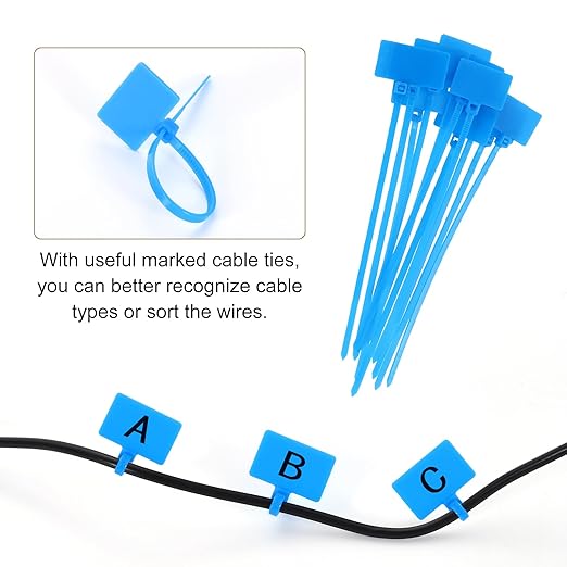 uxcell Desk Grommet, 1-3/16" (30mm) Zinc Alloy Cable Hole Cover Wire Cord Organizer with Marked Cable Ties for Home Office Desktop Wire, Silver Tone