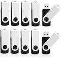 KOOTION 10 X 16 GB USB Flash Drive USB 2.0 Thumb Drive Memory Pen Stick Jump Drive Keychain Design Zip Drives Bulk (Black)