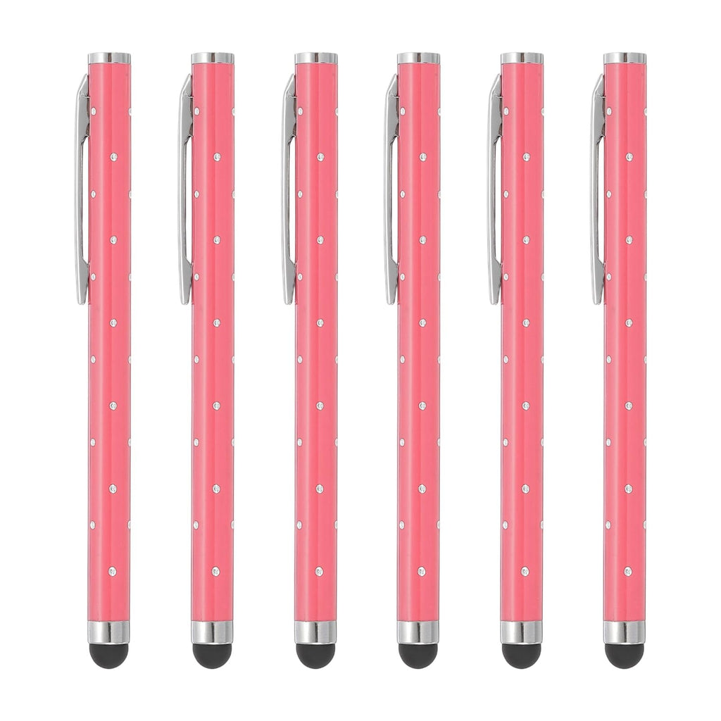 PATIKIL Stylus Pens for Touch Screens, 6 Pcs High Precision Universal Bling Stylus Crystal Metal Capacitive Pen for Touch Screen Devices Phone Tablets Laptop, Pink